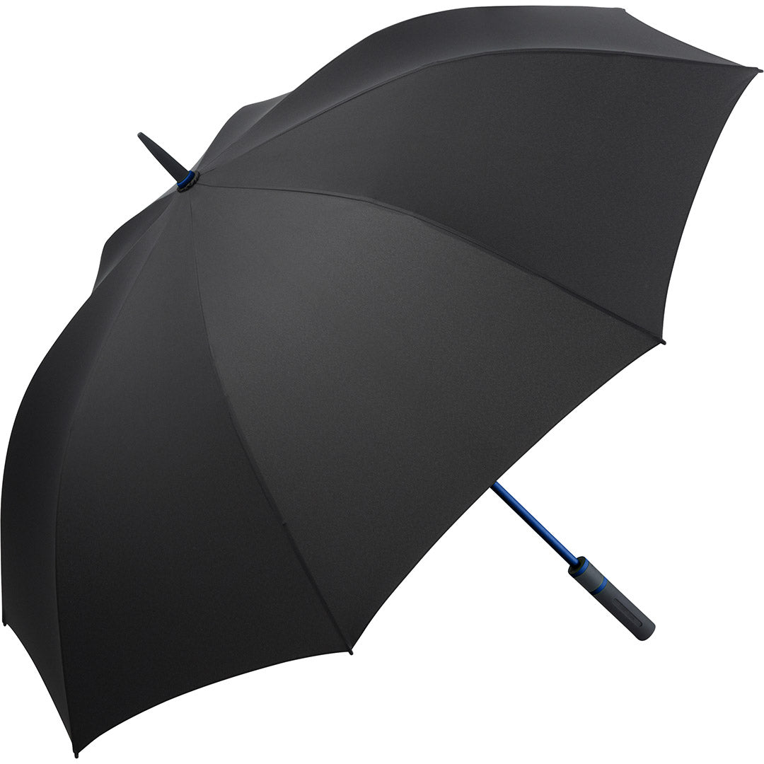 FARE Gästeschirm Style mit farbigem Stock – Schwarz / Euroblau