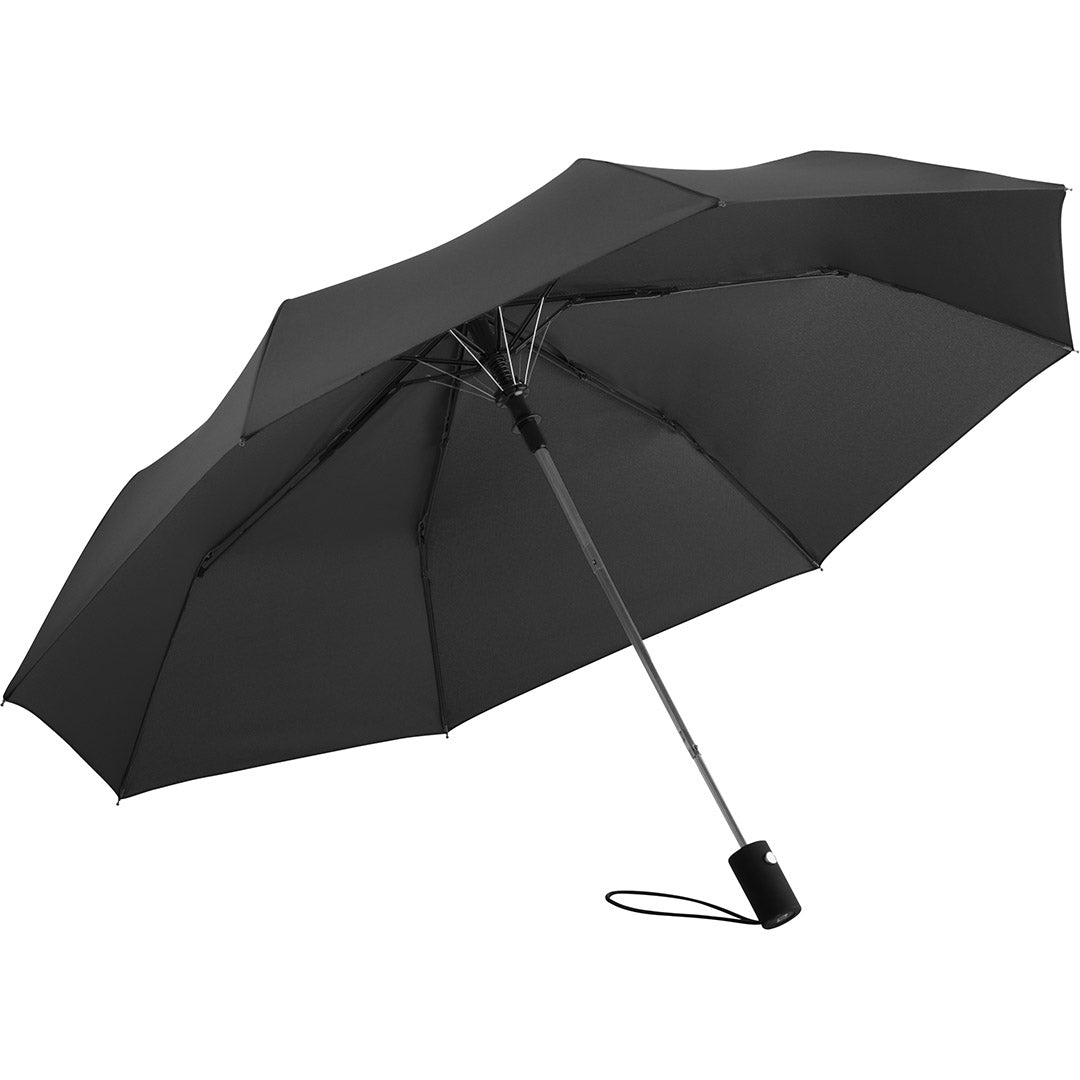 FARE Mini Taschenschirm AC mit Chromdetails – Schwarz