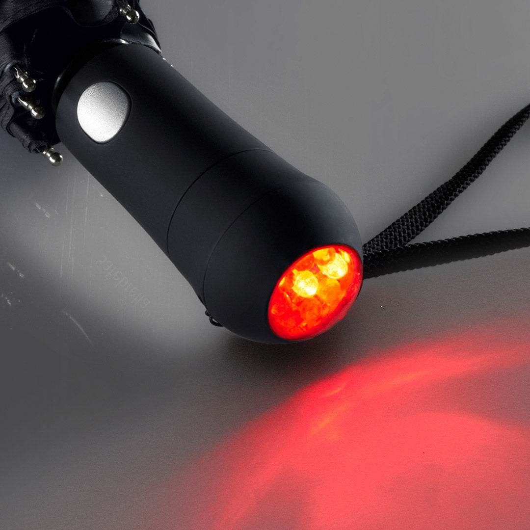 FARE Safebrella LED Taschenschirm mit Reflektoren – Schwarz