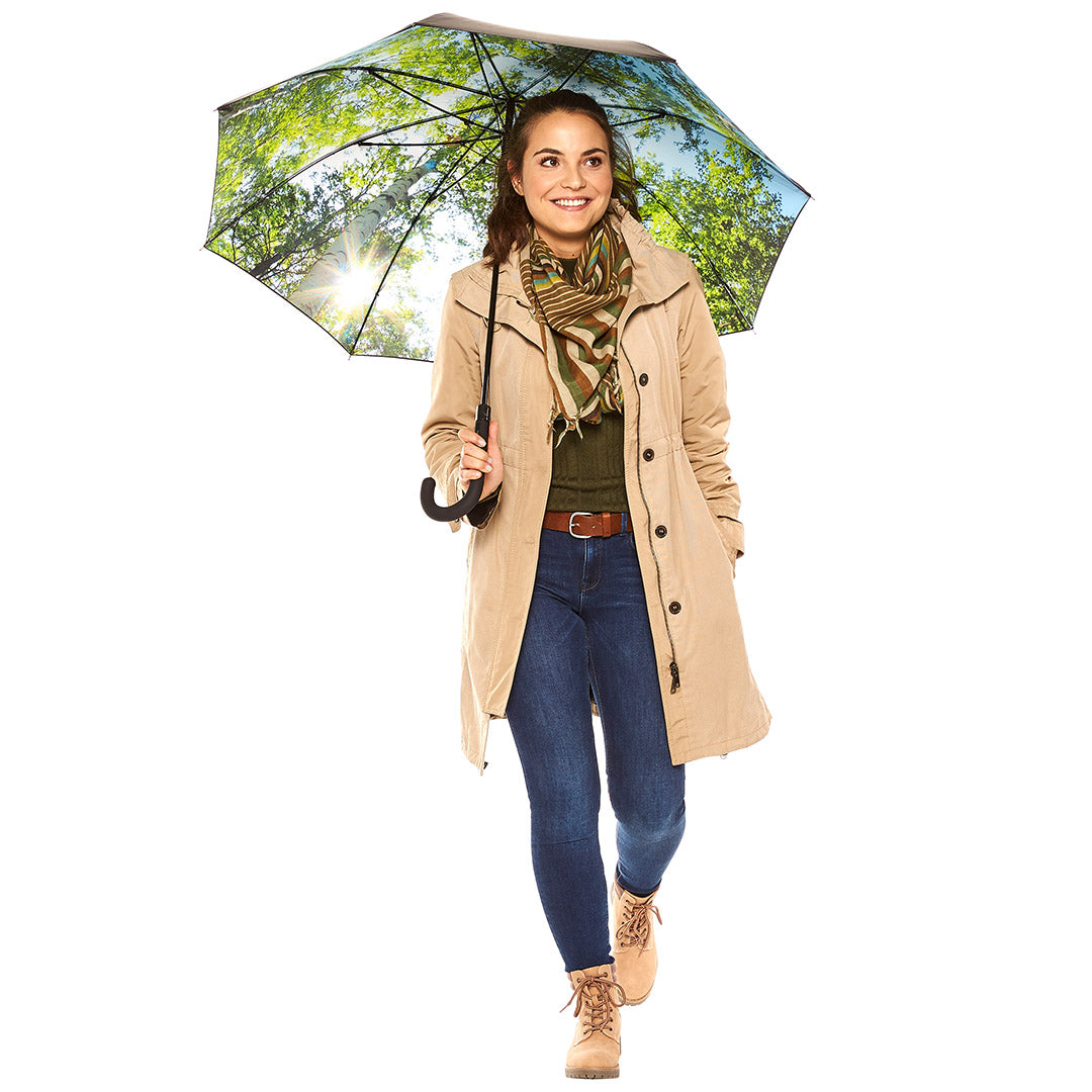 FARE Stockschirm Impressions mit Motiv innen – Schwarz/wald / Design