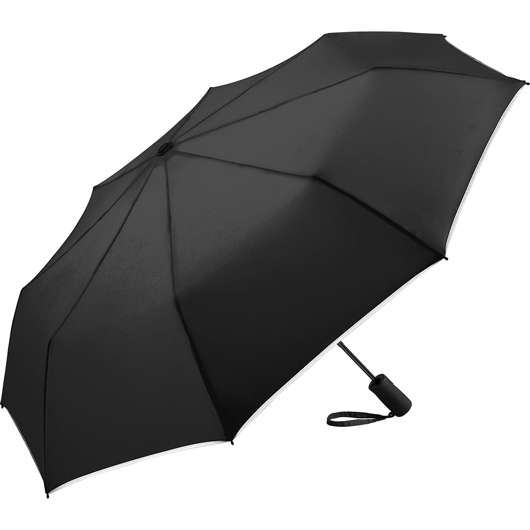 FARE Taschenschirm AC Plus mit Reflexpaspel – Schwarz