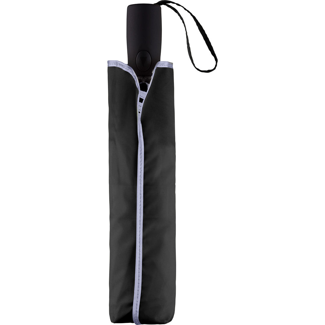 FARE Taschenschirm AC Plus mit Reflexpaspel – Schwarz
