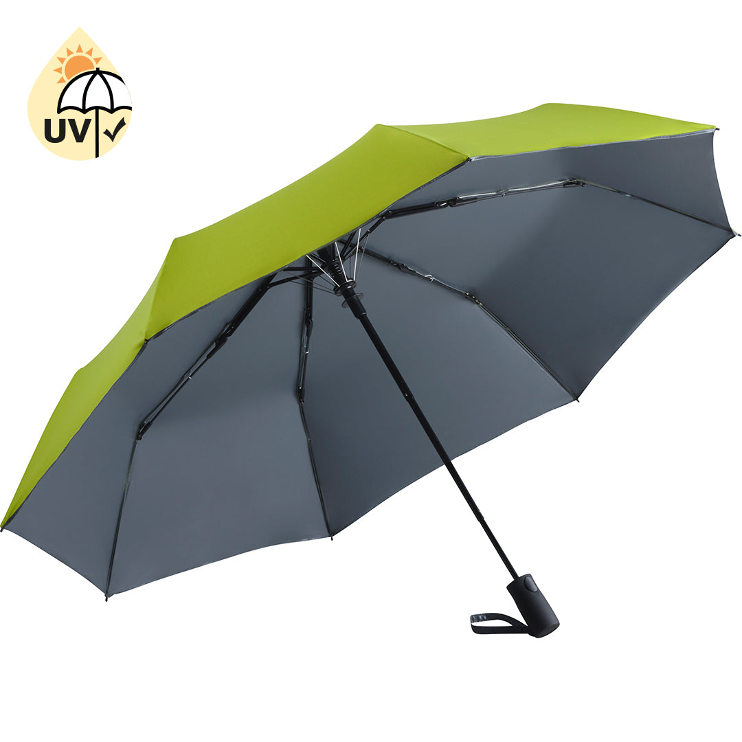 FARE Taschenschirm Doubleface zweifarbig – Limette/grau