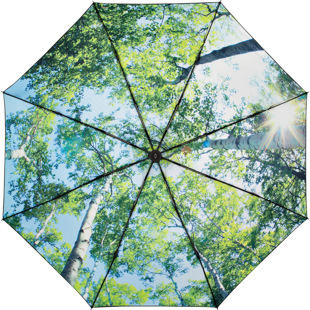 FARE Taschenschirm Impressions mit Innendruck – Schwarz/wald / Design