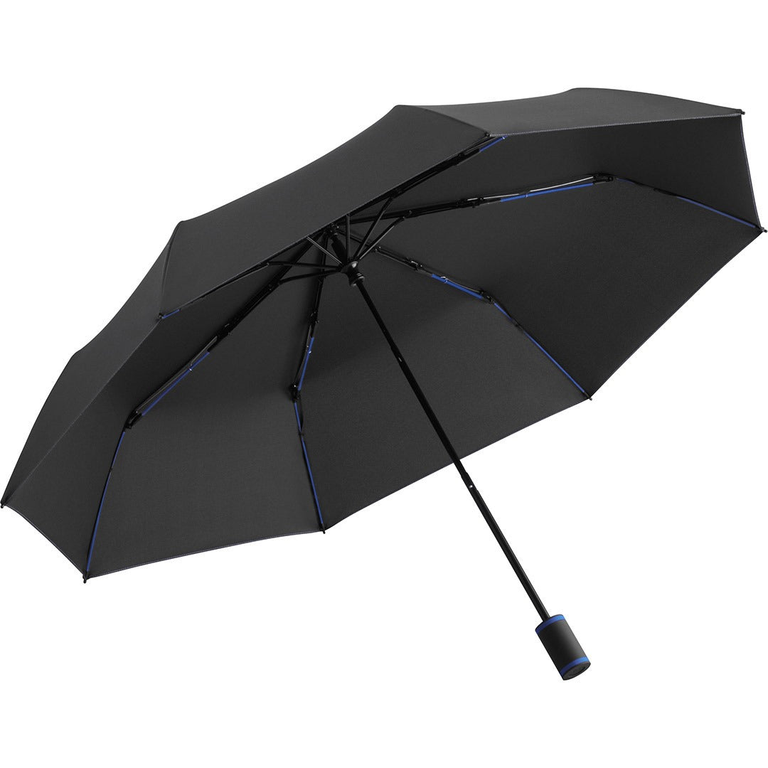 FARE Taschenschirm Mini Style Handöffner – Schwarz / Euroblau