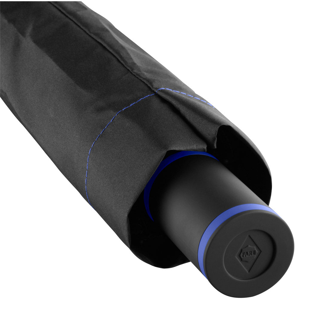 FARE Taschenschirm Mini Style Handöffner – Schwarz / Euroblau