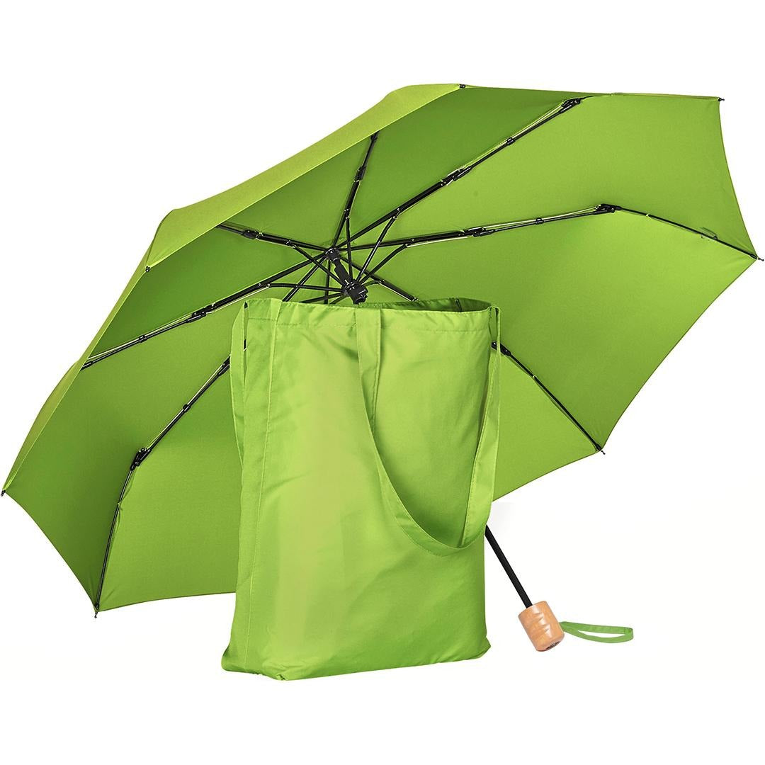 FARE Taschenschirm Shopping mit Taschenfutteral – Limette wS