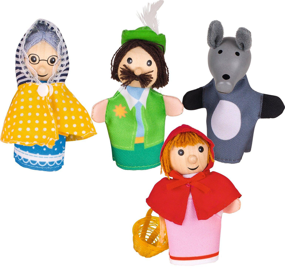 Fingerpuppenset Rotkäppchen mit Wolf und Großmutter – Ansicht