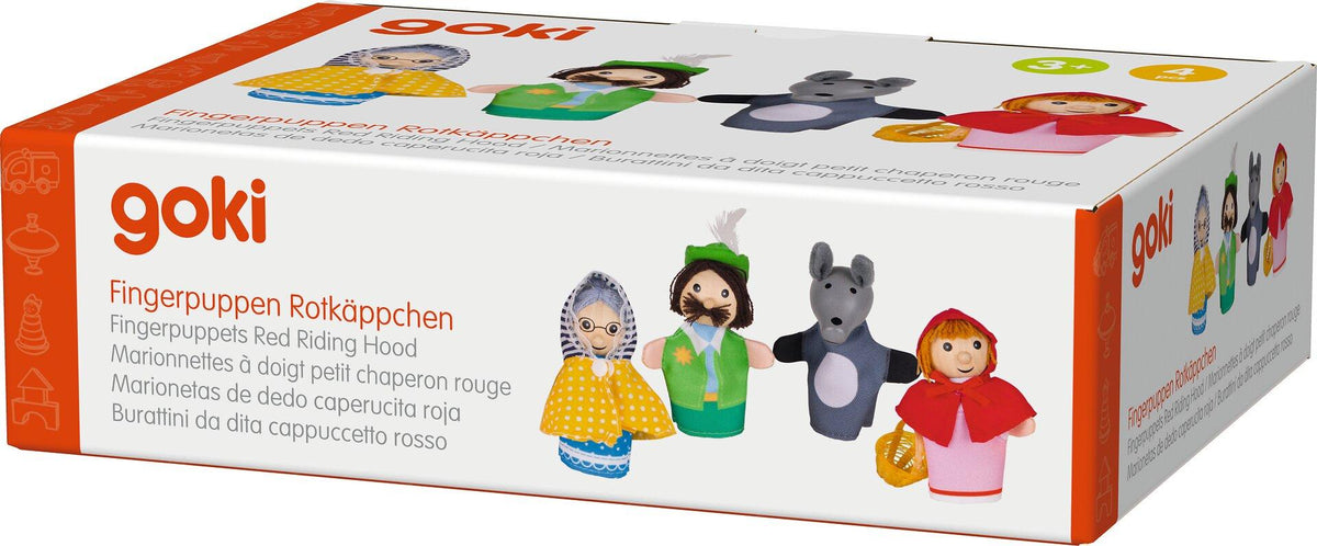 Fingerpuppenset Rotkäppchen mit Wolf und Großmutter – Detail