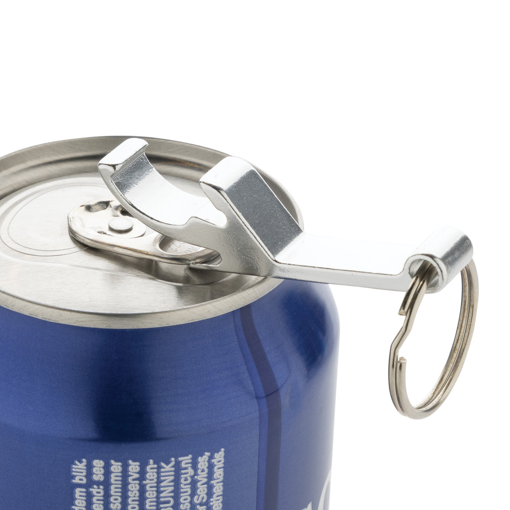 Flaschen- und Dosenöffner aus RCS recyceltem Aluminium – silber