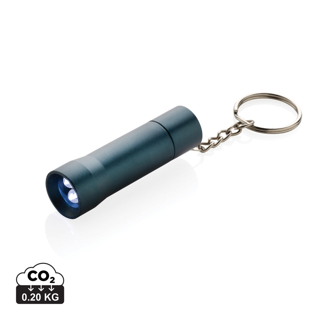 Flash Schlüsselanhänger-Taschenlampe aus RCS rec. Aluminium – blau