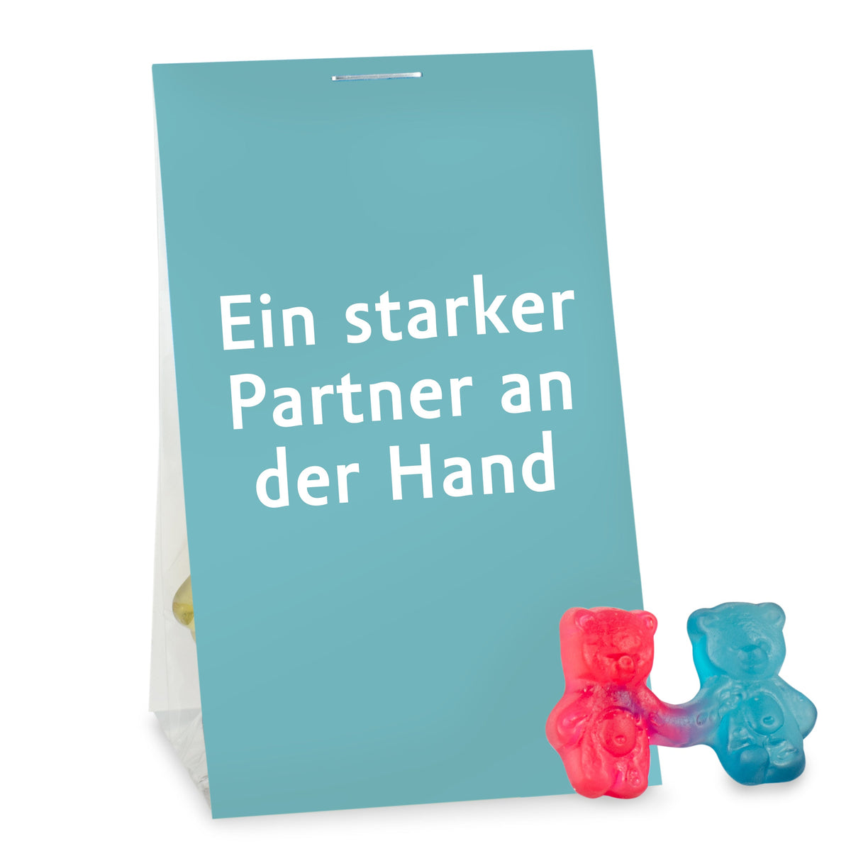 Fruchtgummi Bärchenpärchen im XL Tütchen 40 g mit Logo – Beispielmotiv
