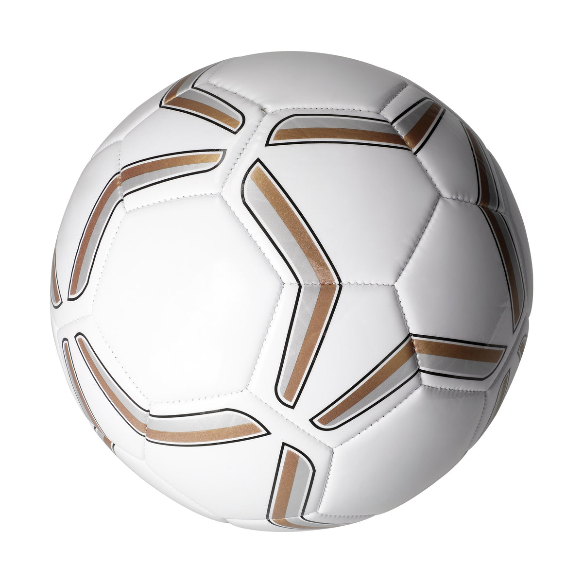 Fußball „Strike“, groß – Weiß / Gold / Silber
