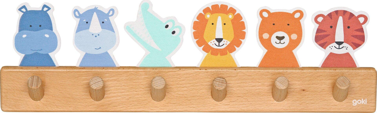 Garderobe Tierfreunde mit Nilpferd und Löwe – Ansicht