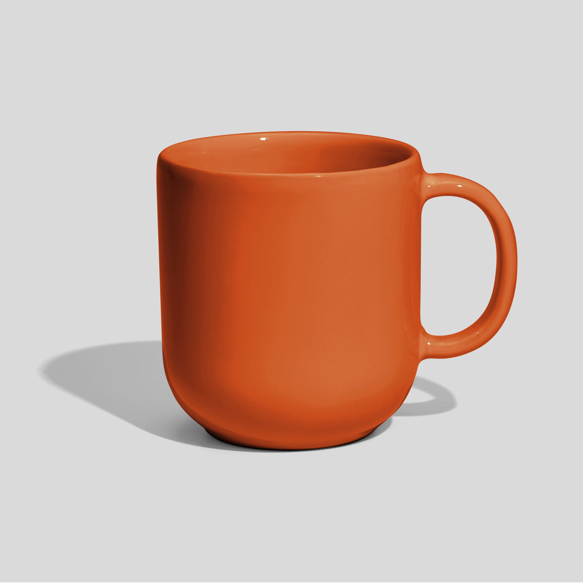Gerundeter Kaffeebecher 280 ml mit halbrundem Henkel – Orange