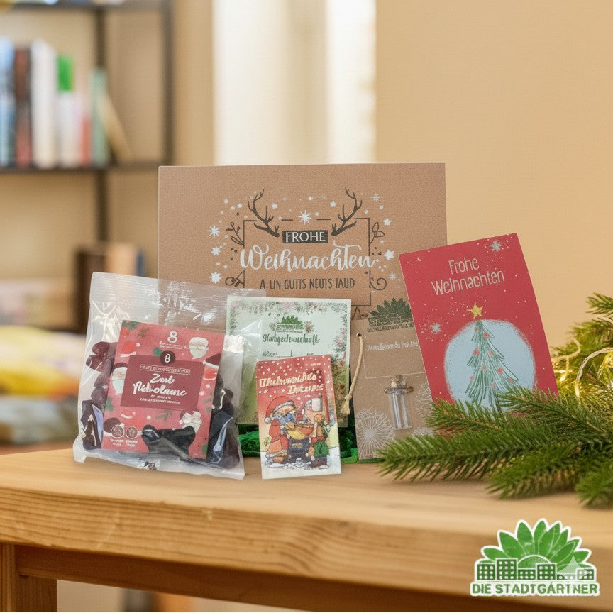 Geschenkbox S zu Weihnachten für Kunden mit Logo – Detail
