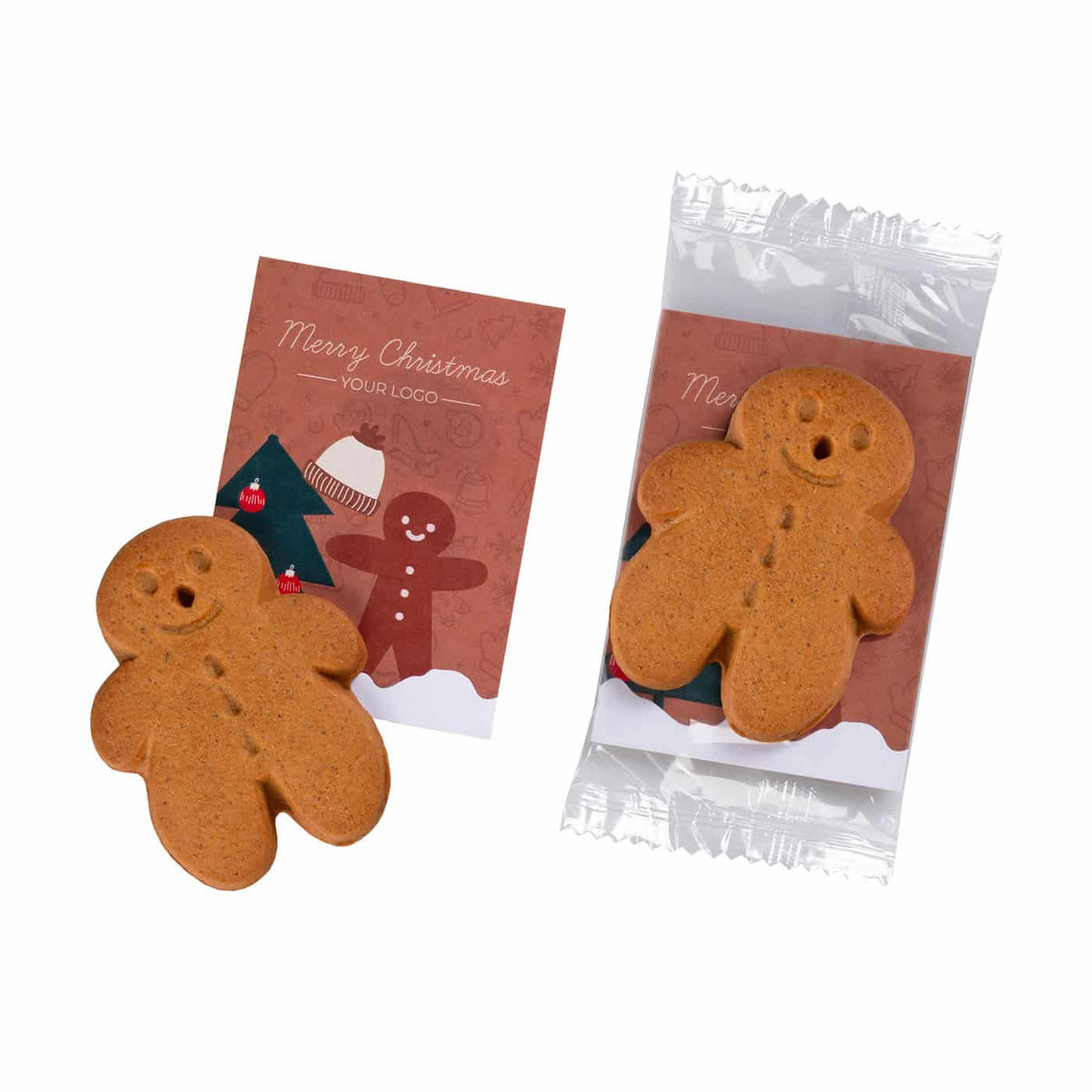 Gewürzkeks Lebkuchenmann mit Weihnachtskarte, Verpackung