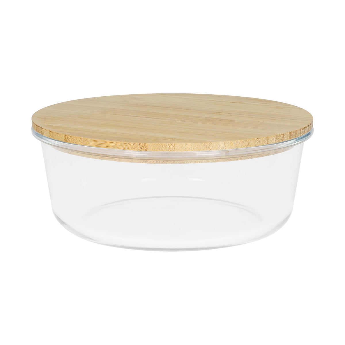 Glasbox „Balance“, rund 19x7,5 cm – Transparent / Braun