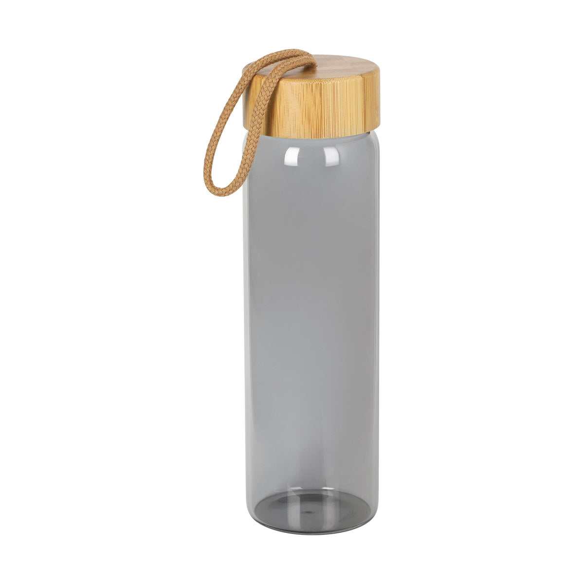 Glasflasche „Bamboo“, 0,65 l, colour – Grau