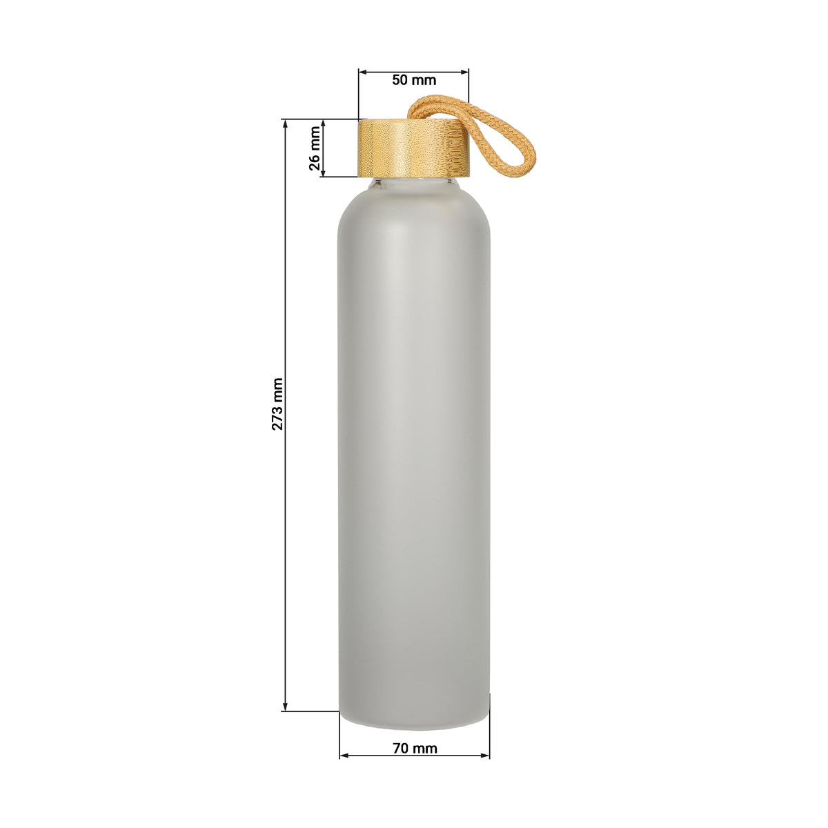 Glasflasche „Bamboo“ 750 ml, Frosted