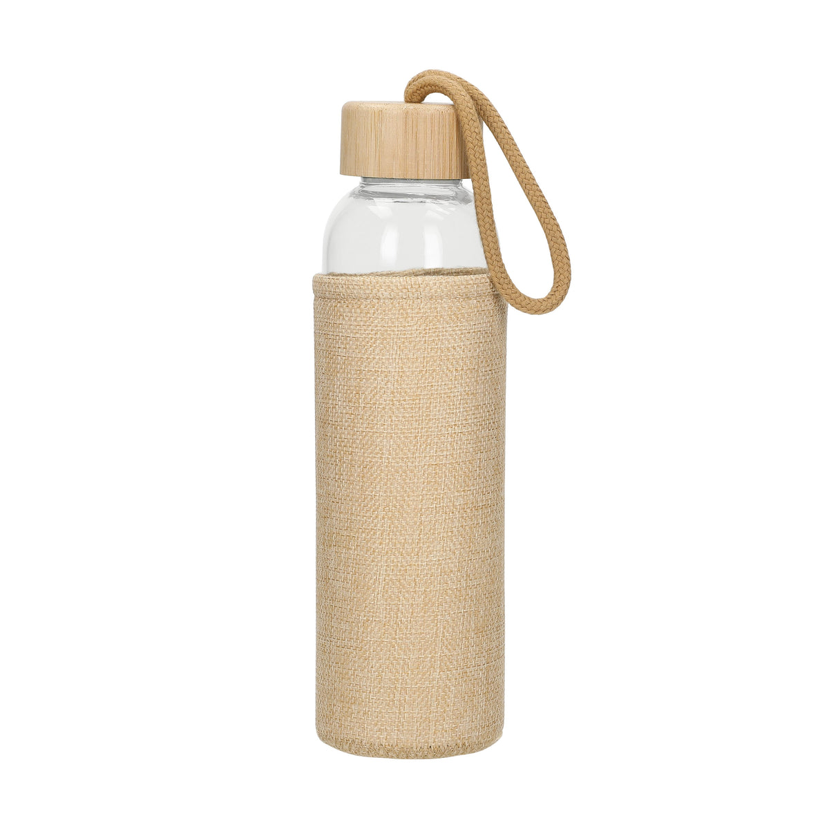 Glasflasche mit Hülle, 0,5l – Transparent
