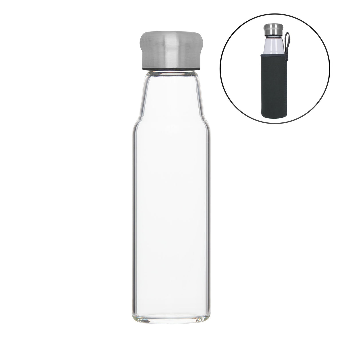 Glasflasche mit Hülle „Life“ 0,55 l