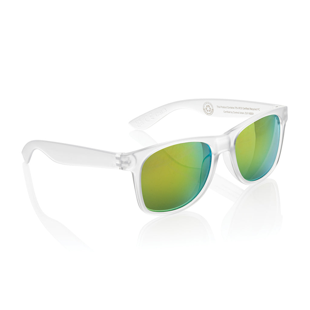 Gleam Sonnenbrille aus RCS rec. PC mit verspiegelten Gläsern – weiß
