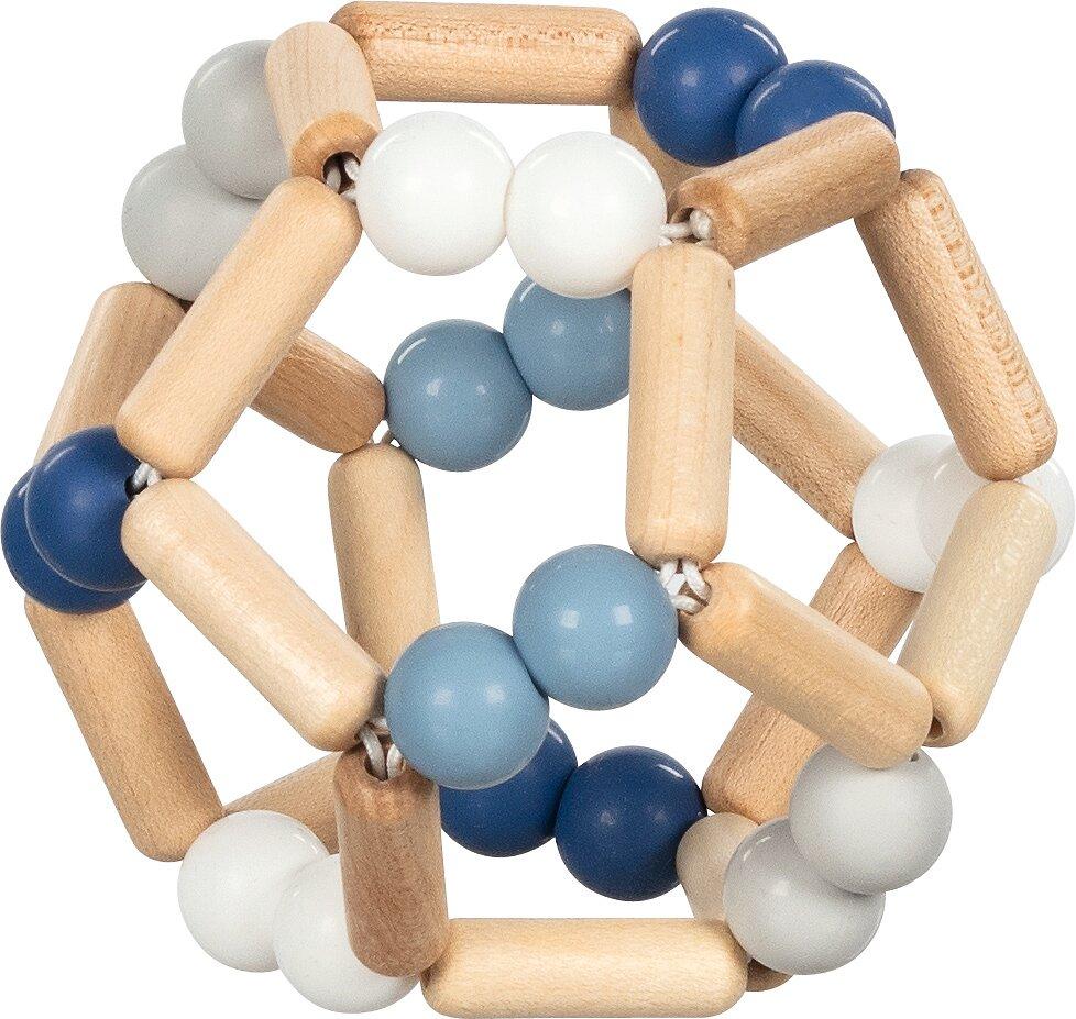 Greifling Ball blau aus Holz und Silikon – Gesamtansicht