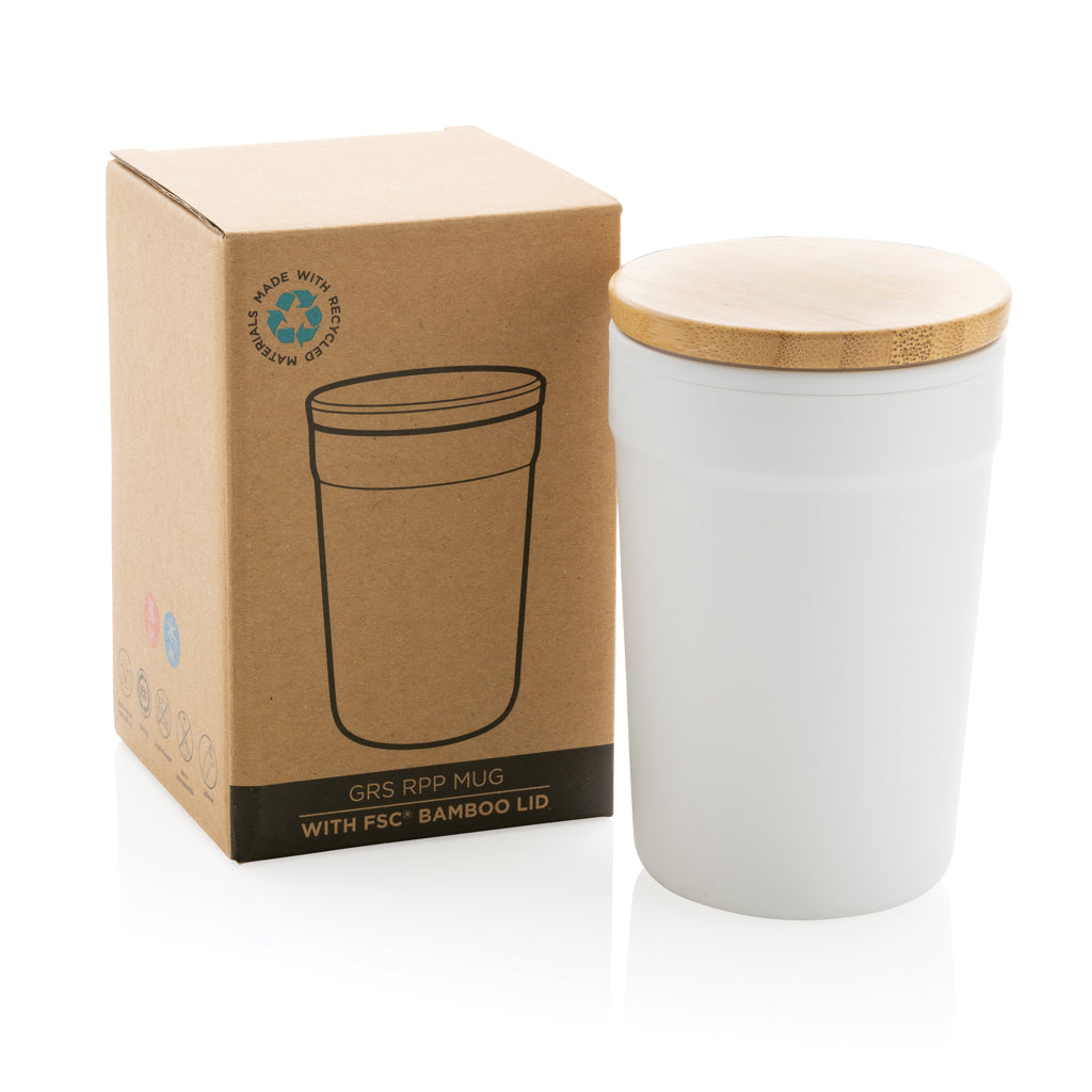 GRS rPP-Becher mit Bambusdeckel
