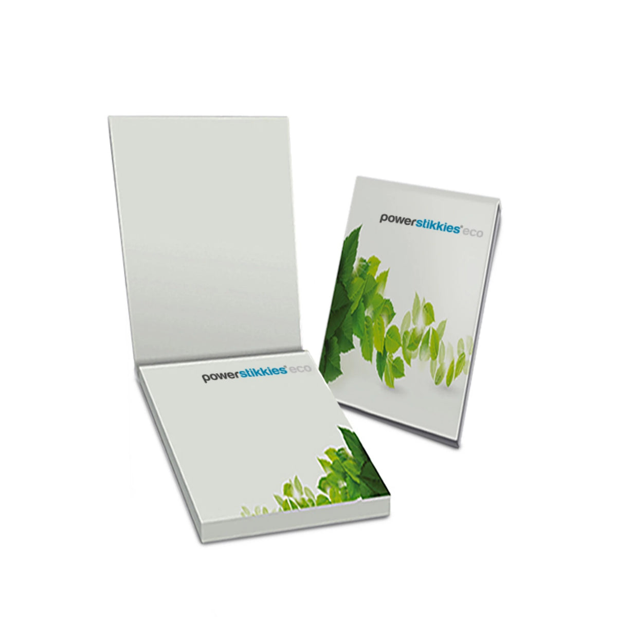 Haftnotizen naturweiß im Kartonumschlag 50 x 70 mm mit Logo – Ansicht