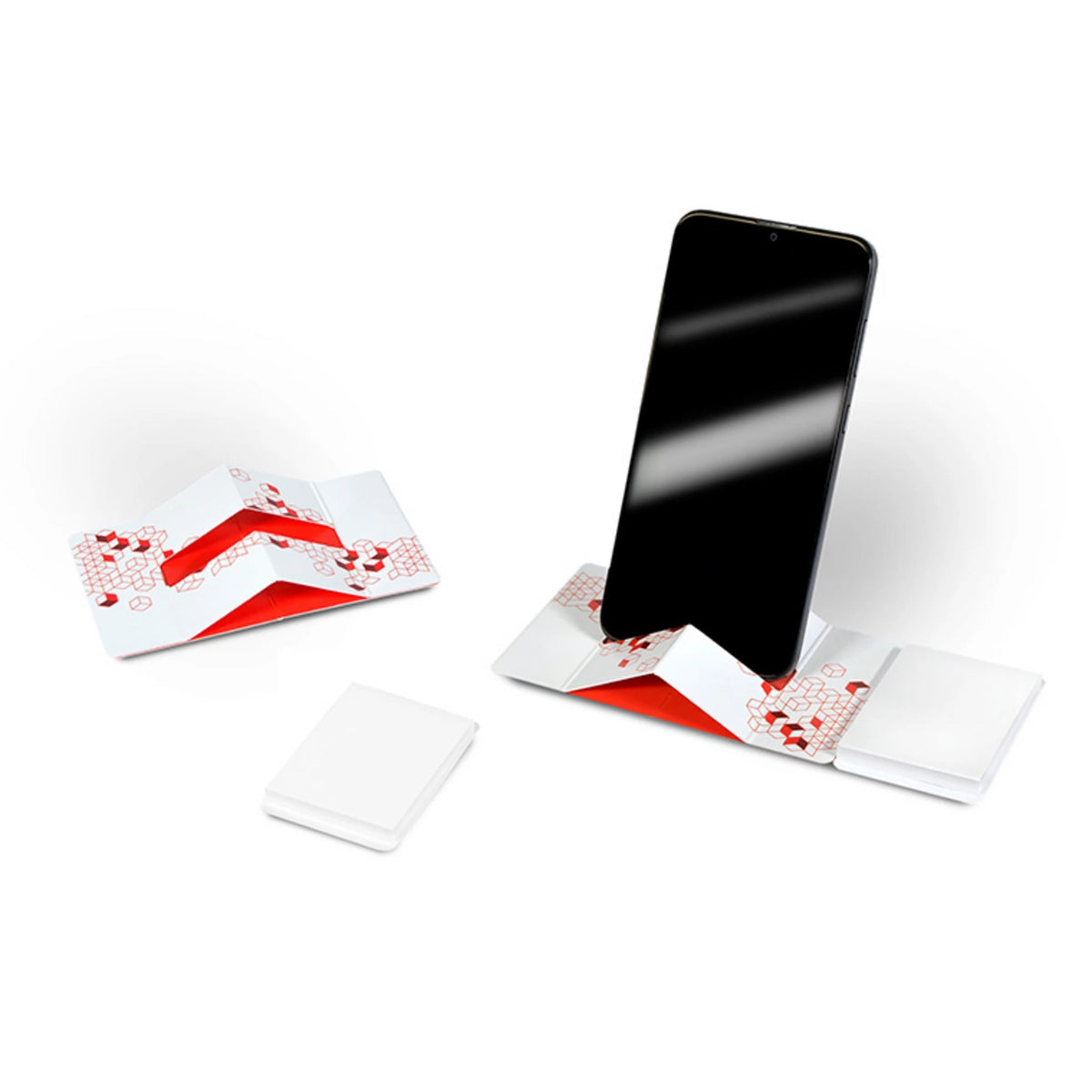Haftset mit Smartphonehalter zum Falten mit Logo bedrucken – Ansicht