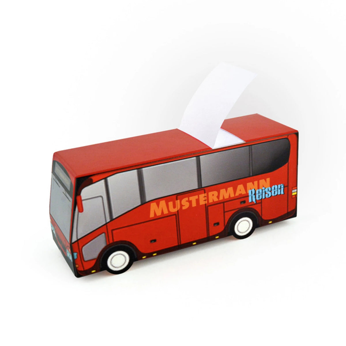 Haftspender als Bus 45 x 135 x 60 mm mit Logo bedrucken – Ansicht