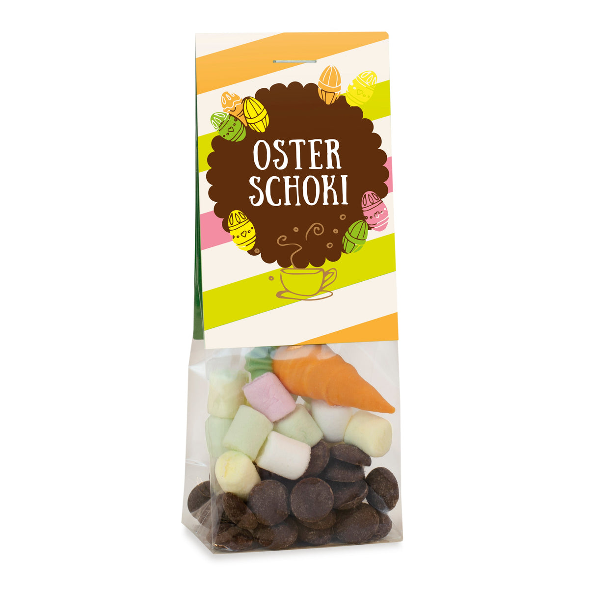 Heiße Oster Schoki im Tütchen 30 g mit Logo – Beispielmotiv