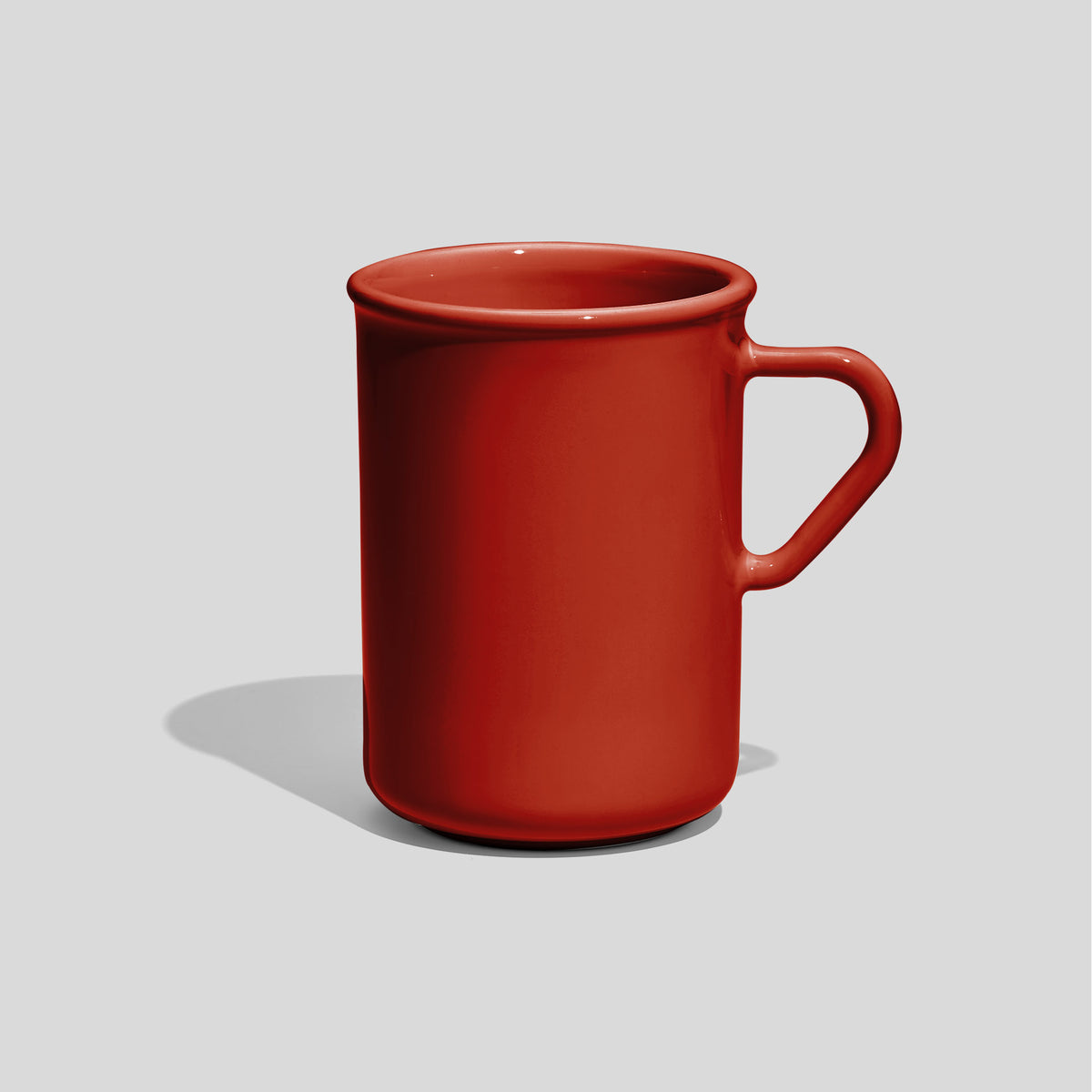 Hohe Keramiktasse 320 ml mit Dreieckshenkel – Rot