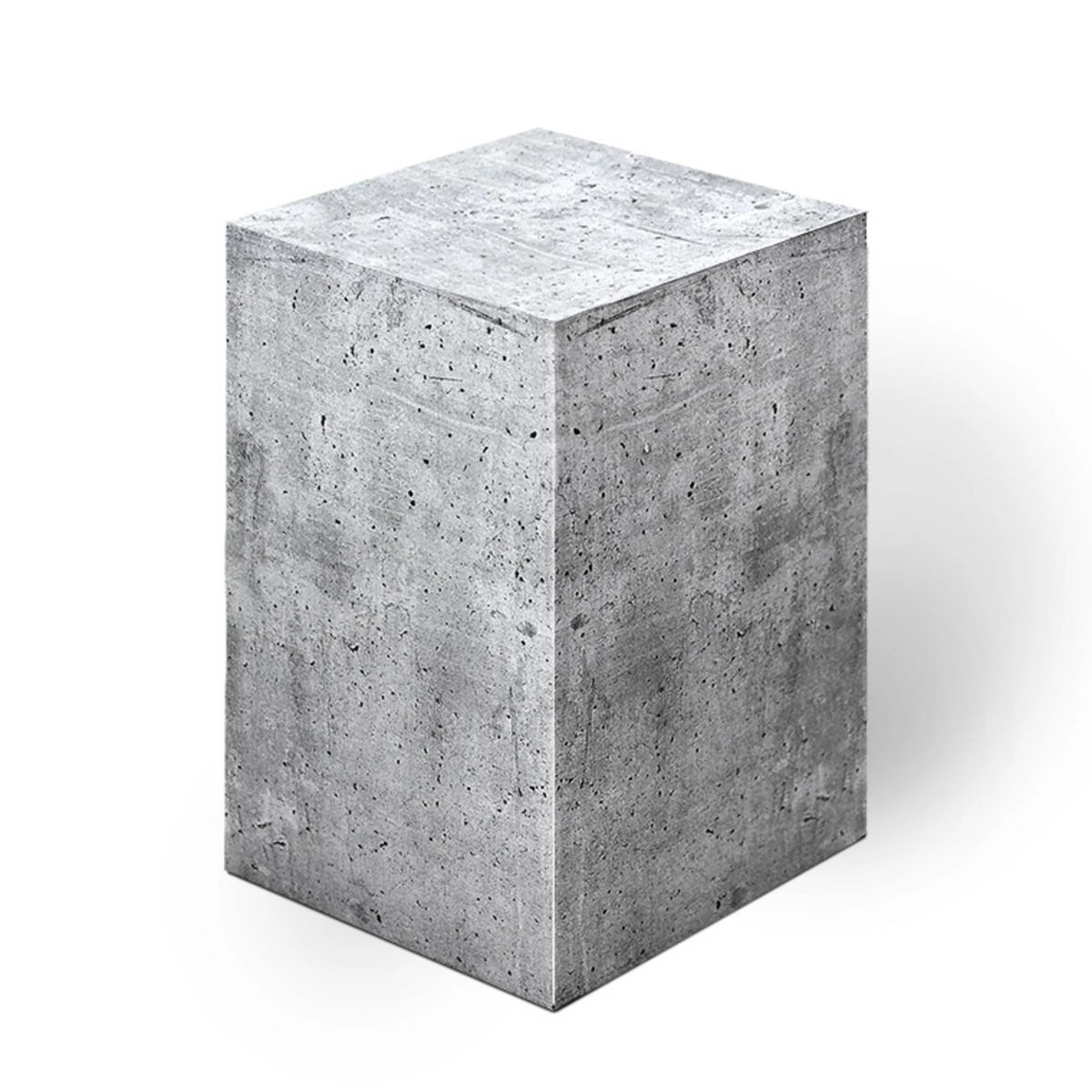 Hoher Notizquader 78 x 78 x 125 mm in Holz oder Beton – Betonoptik