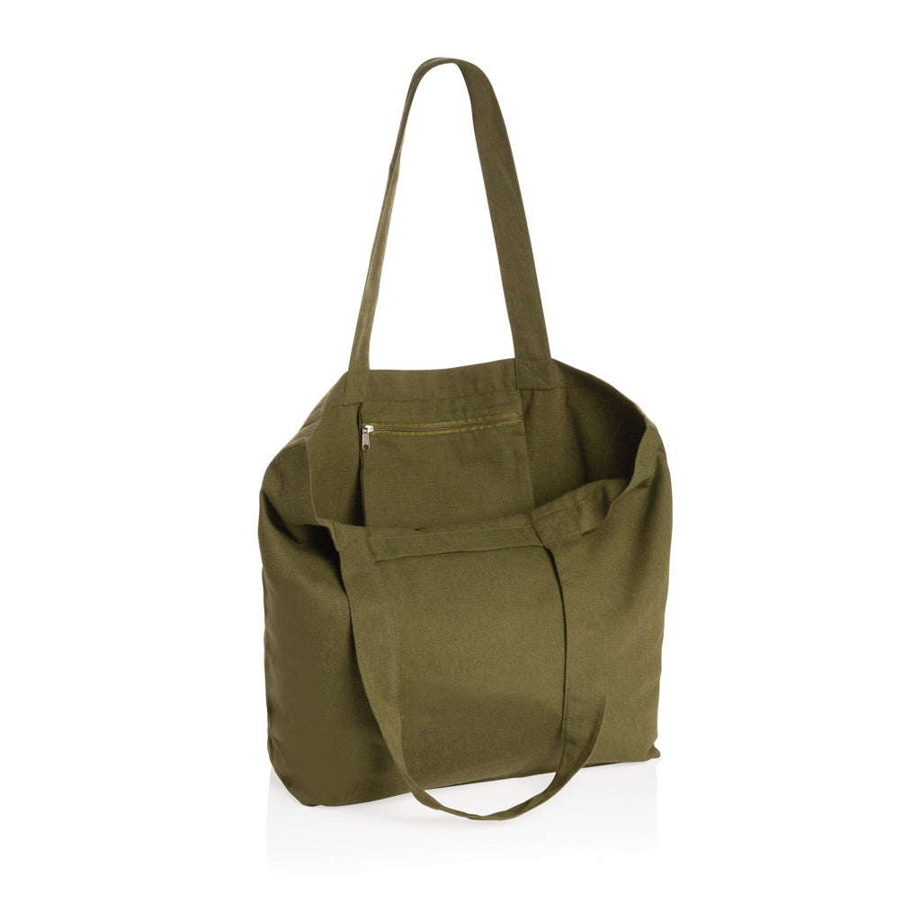Impact Aware™ 240g/m² rcCanvas Shopper + Tasche, ungefärbt – grün