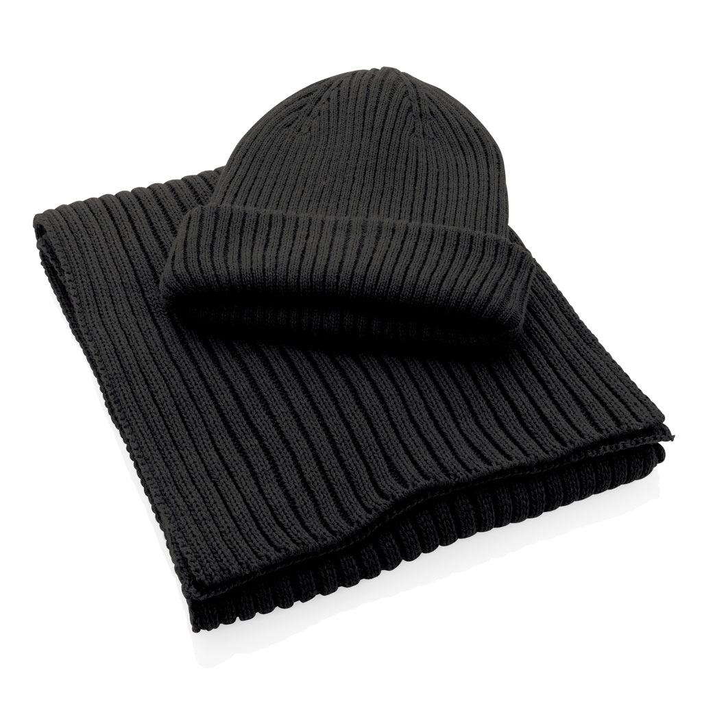 Impact AWARE™ Polylana® Strickschal 180x25cm – schwarz
