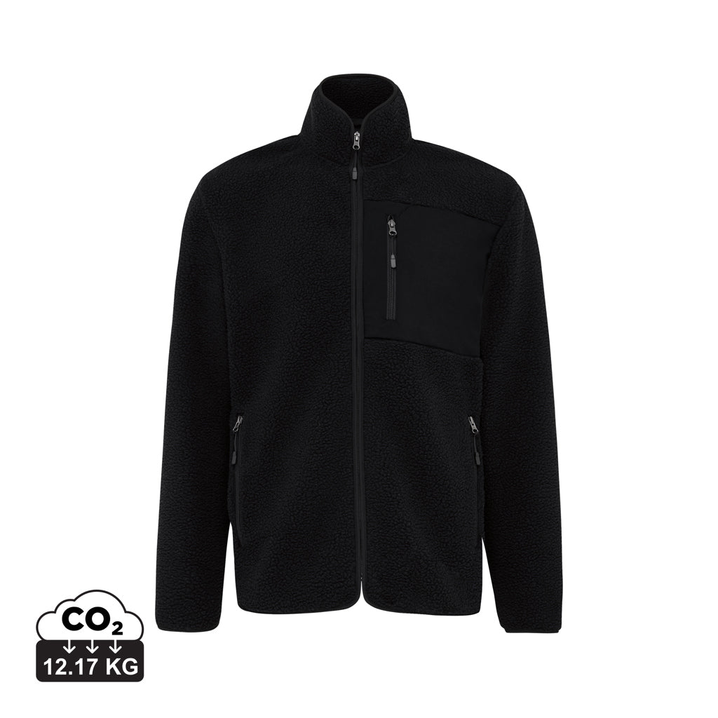 IQONIQ Diran Fleecejacke aus recyceltem Polyesterflor – schwarz