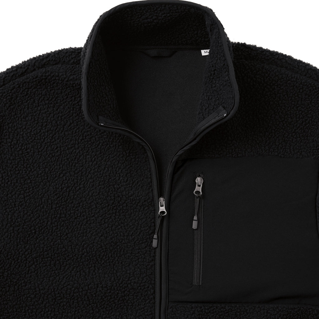 IQONIQ Diran Fleecejacke aus recyceltem Polyesterflor – schwarz
