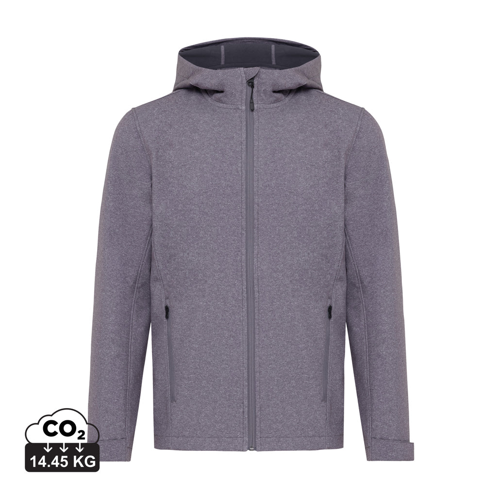IQONIQ Makalu Herren Softshelljacke aus recyceltem Polyester – vulcano heather grey