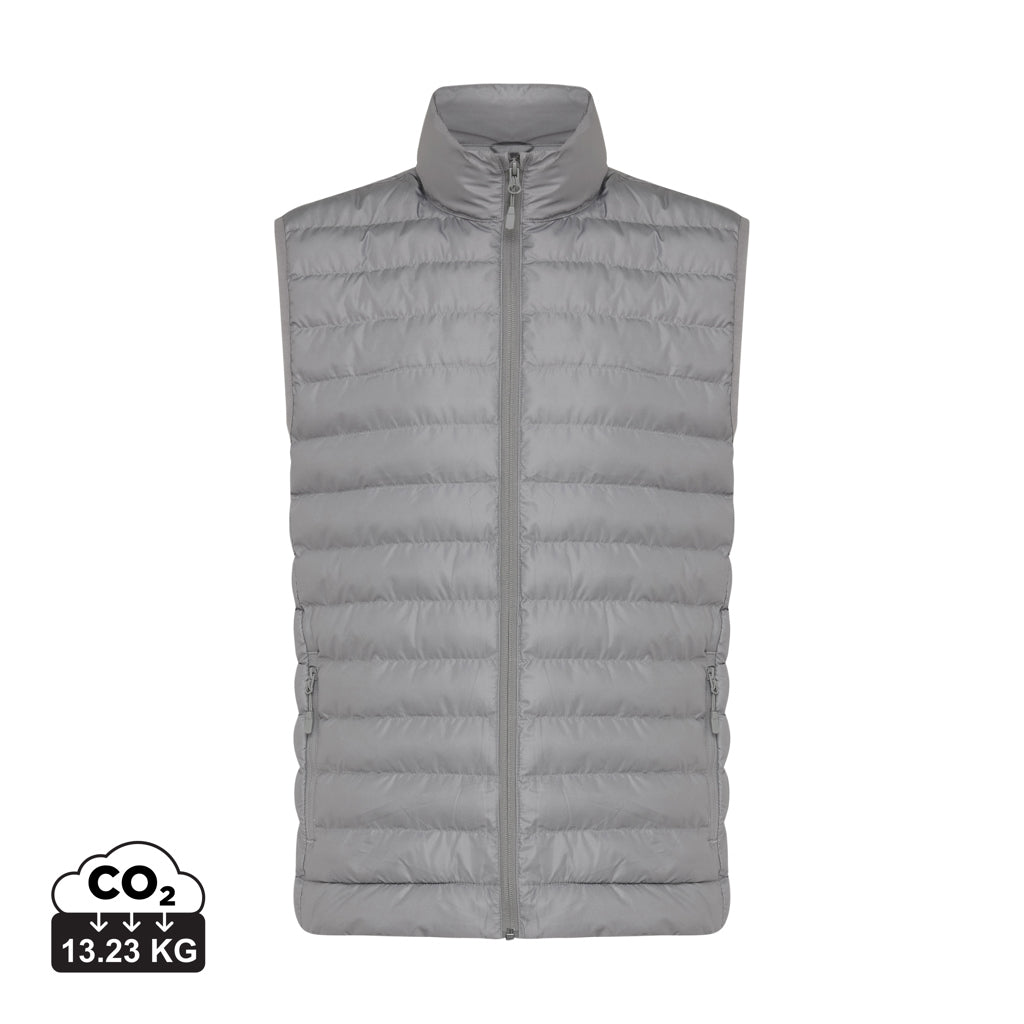 IQONIQ Meru Herren Bodywarmer aus recyceltem Polyester – Silbergrau