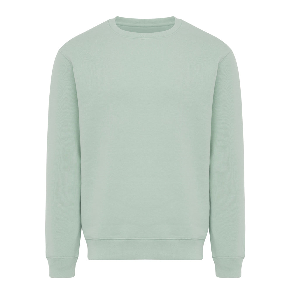 IQONIQ Torla Rundhals-Pullover aus recycelter Baumwolle – Iceberg green