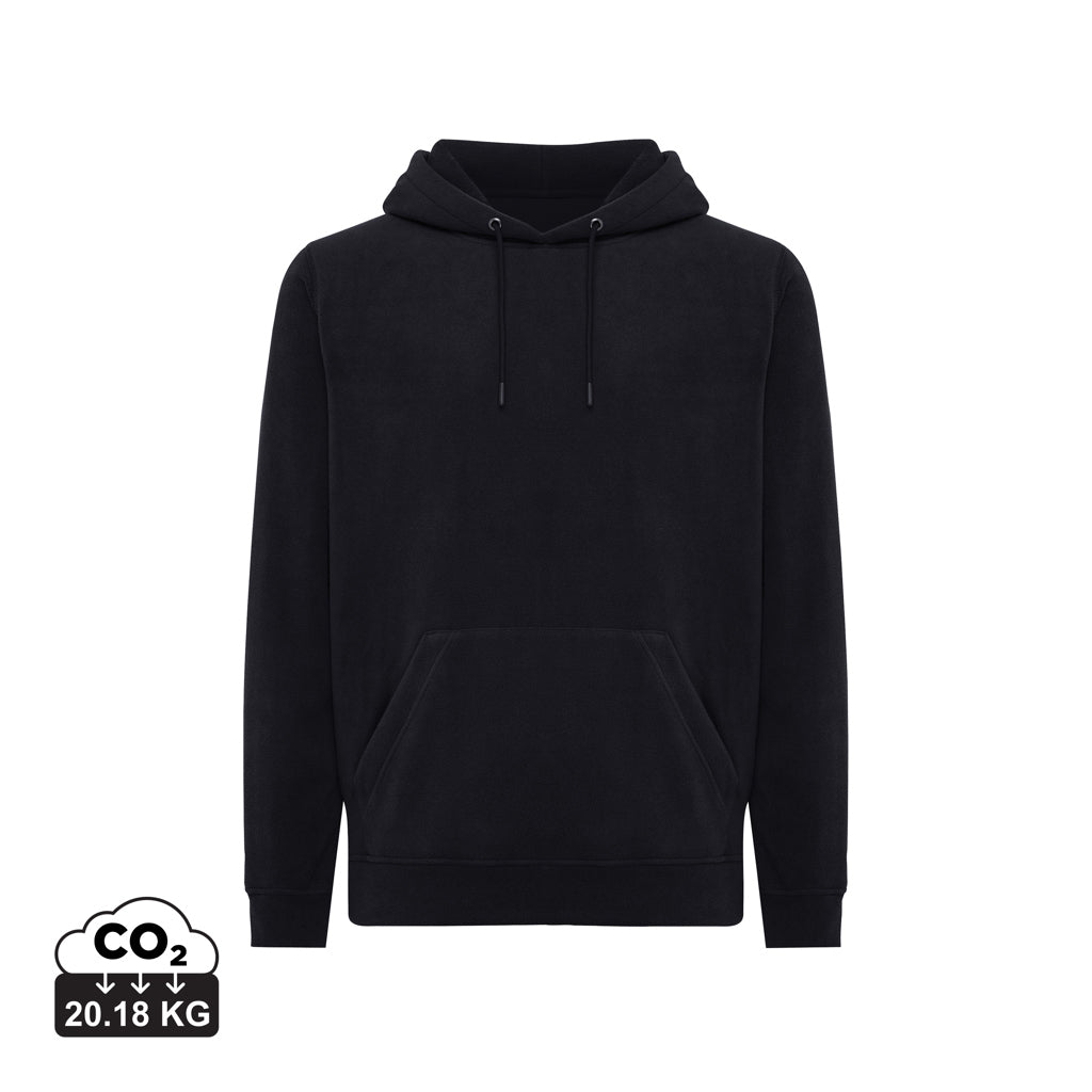 IQONIQ Trivor Mikrofleece-Kapuzen-Pulli aus recyc. Polyester – schwarz