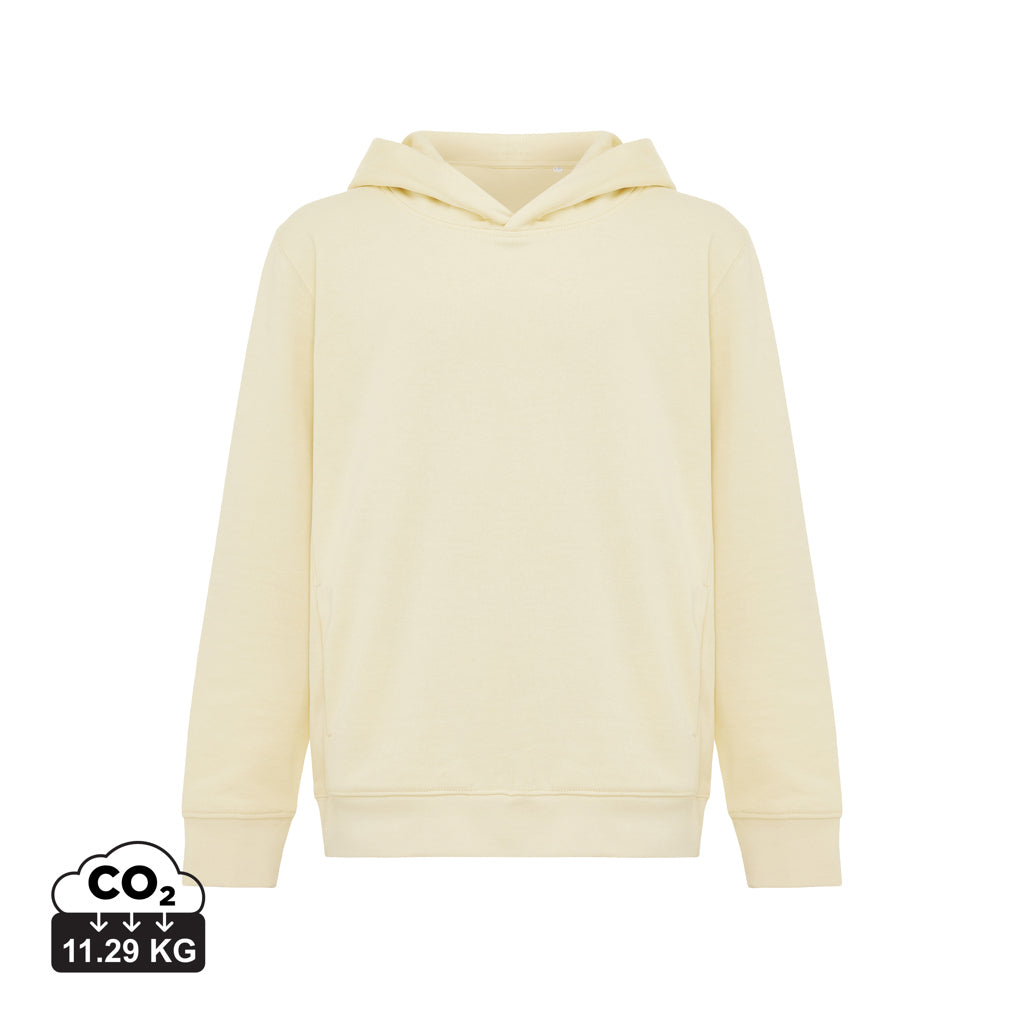 IQONIQ Yengo KidsHoodie mit Seitentaschen aus rec. Baumwolle – cream yellow
