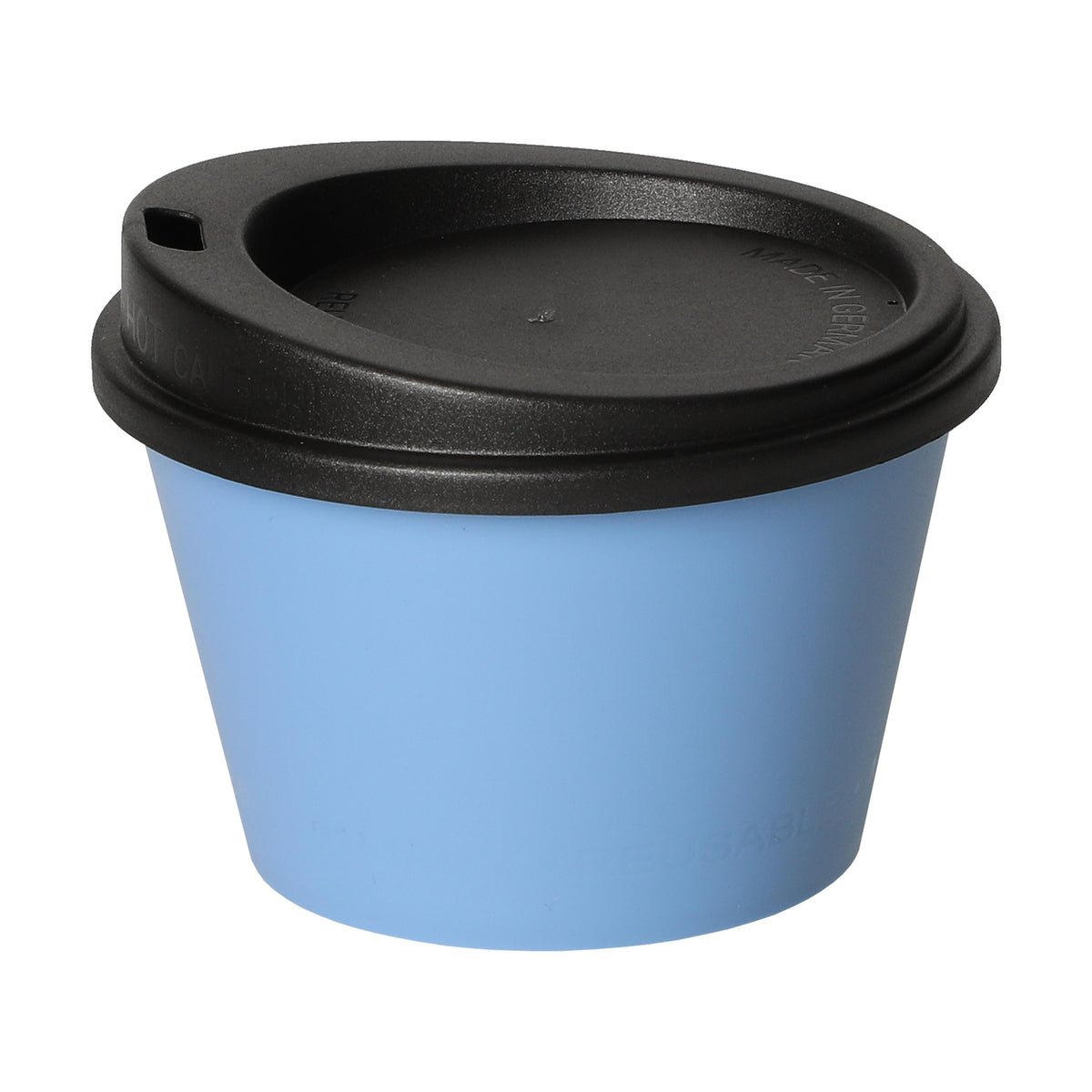 Kaffeebecher „ToGo“, 0,1 l – Behagliches blau / Schwarz