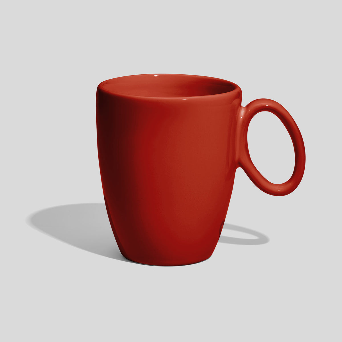 Keramiktasse 250 ml mit ovalem Ringhenkel – Rot