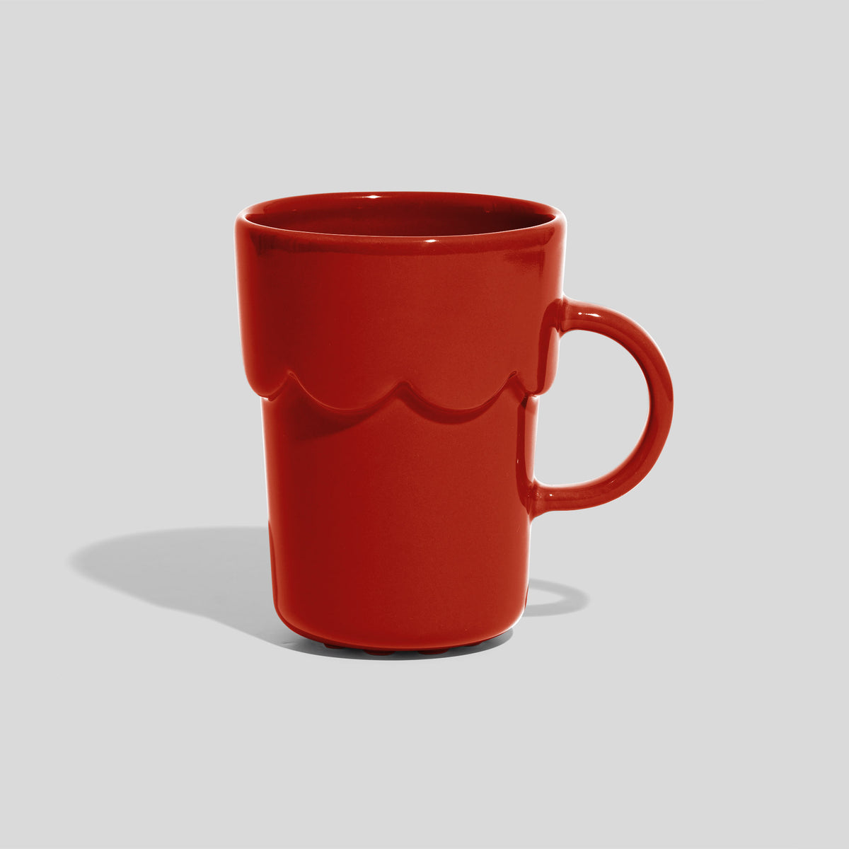 Keramiktasse 300 ml mit Wellenrelief – Rot