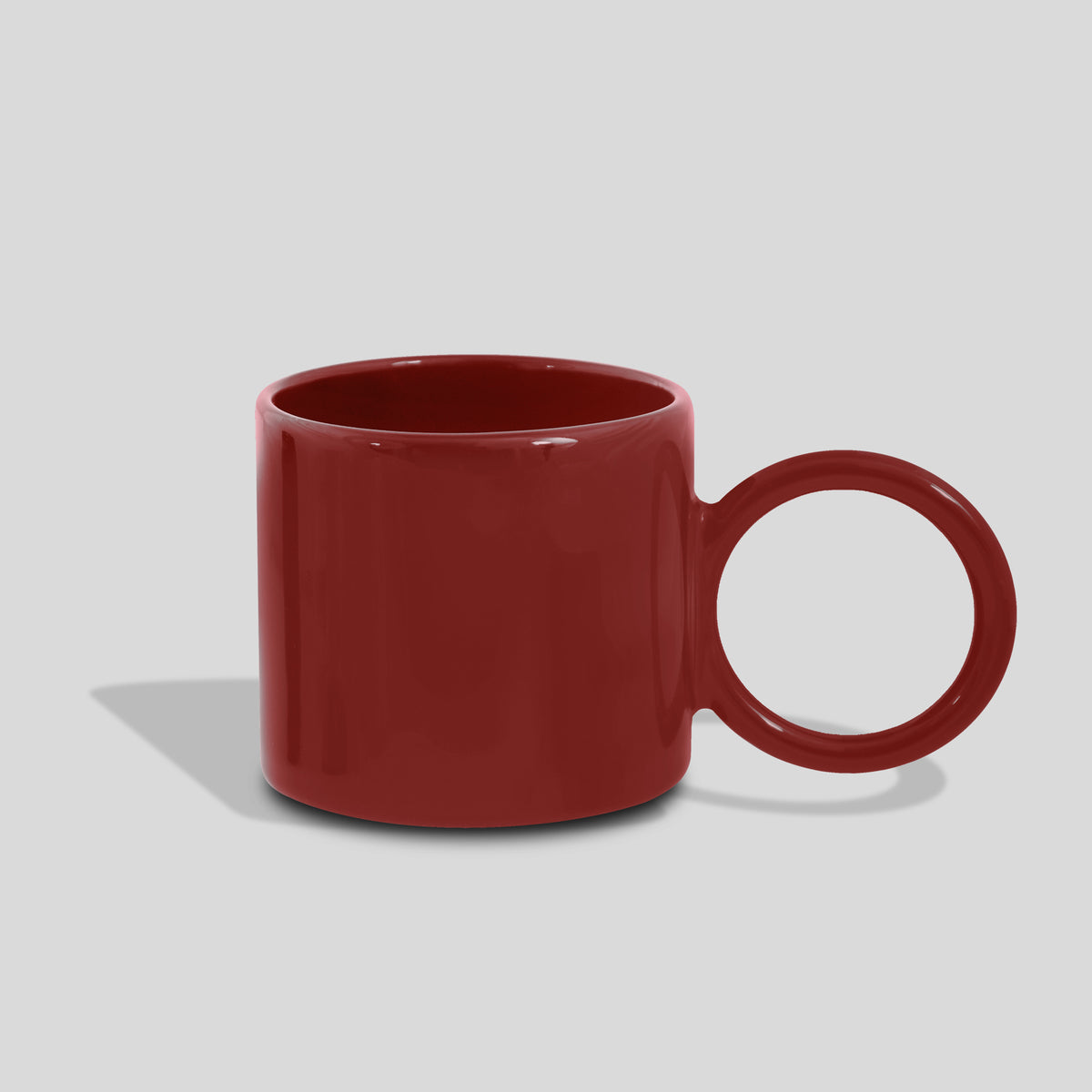 Keramiktasse 320 ml mit großem Kreishenkel – Bordeaux