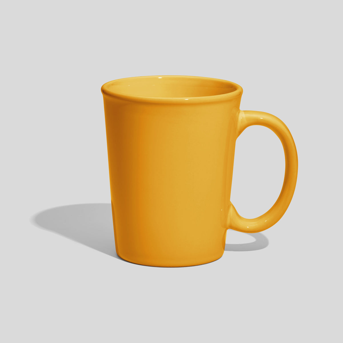 Keramiktasse 350 ml mit Ovalhenkel und Wulstrand – Gelb