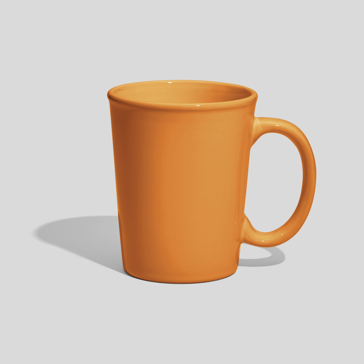 Keramiktasse 350 ml mit Ovalhenkel und Wulstrand – Senfgelb